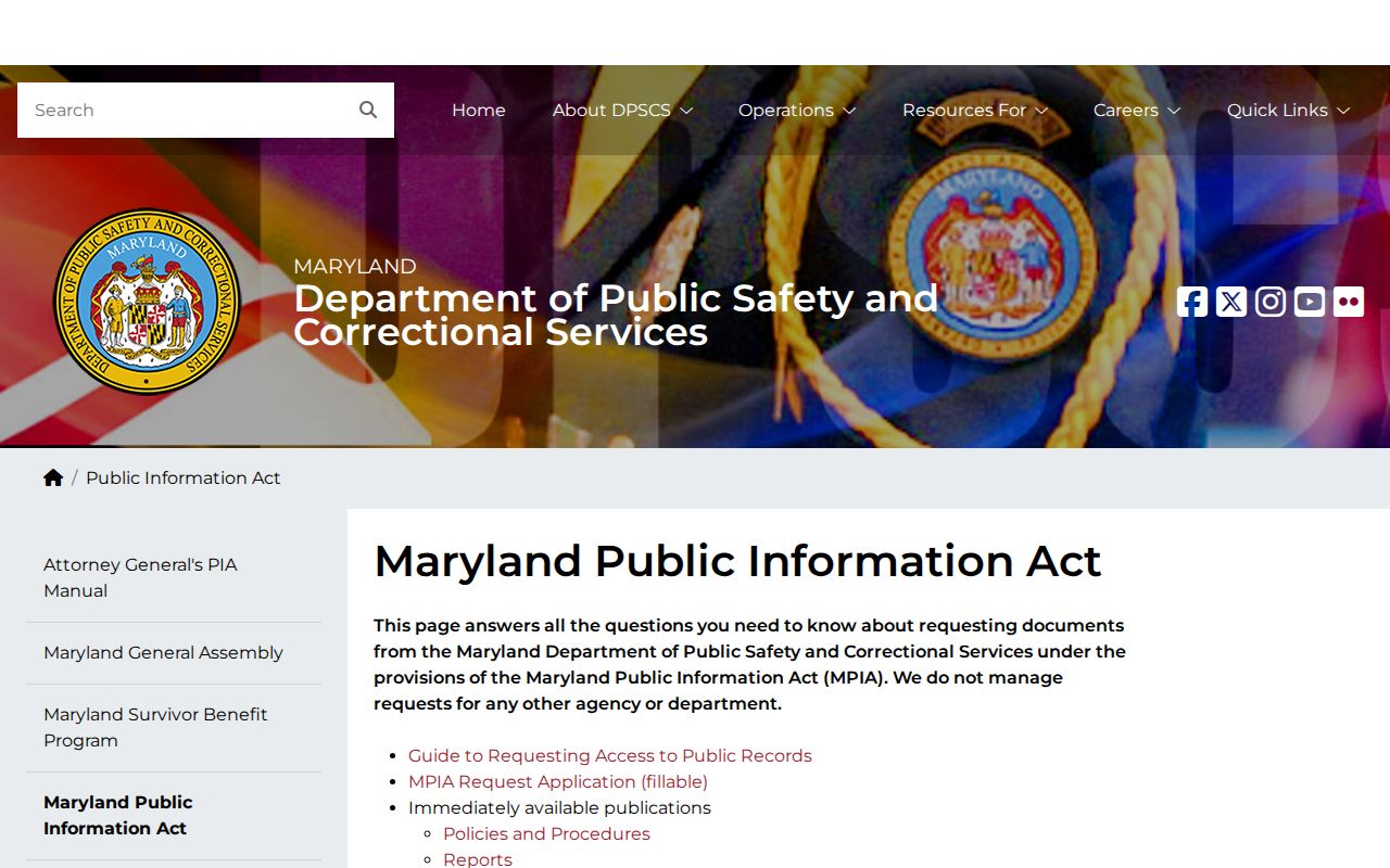 DPSCS records request source for Somerset County released inmate mugshots